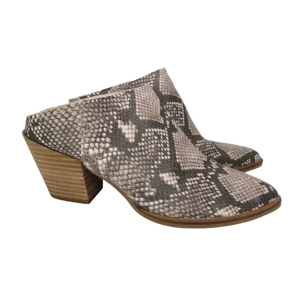 Dolce Vita Rianna Mule Snake Print Stella Ankle Boot Size 6 Snakeskin Mules